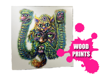 Vivid images printed directly on primed or unprimed wood panels.